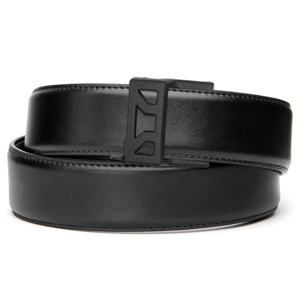 X SERIES BUCKLE | BLACK LEATHER GUN BELT 1.5