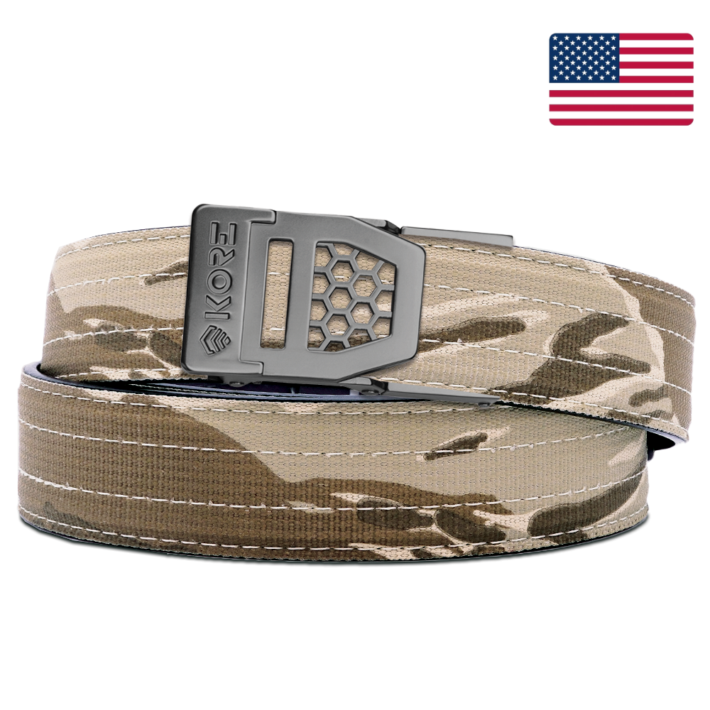 X SERIES BUCKLE | DESERT TIGER STRIPE TACTICAL NYLON GUN BELT 1.5
