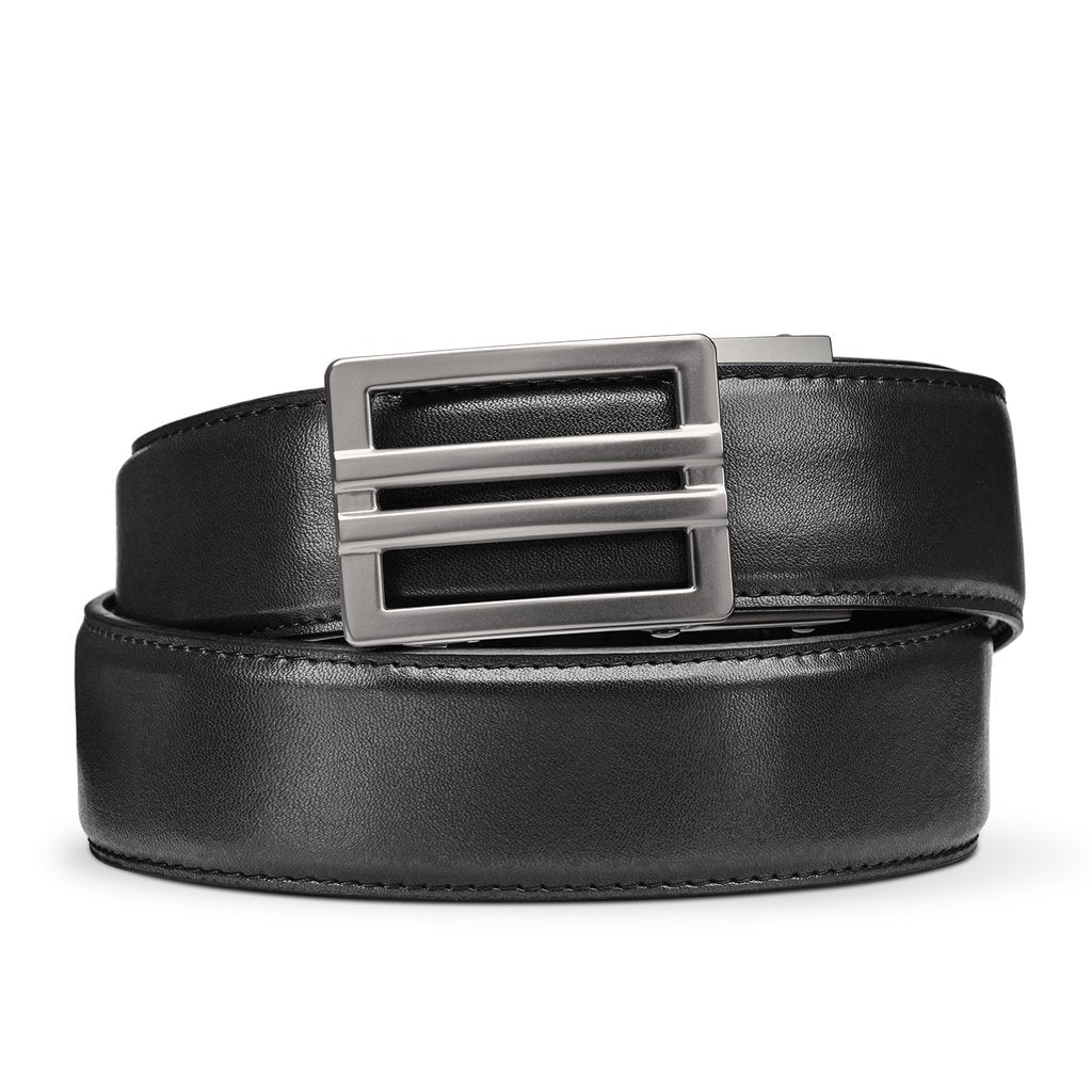 X SERIES BUCKLE | BLACK LEATHER GUN BELT 1.5