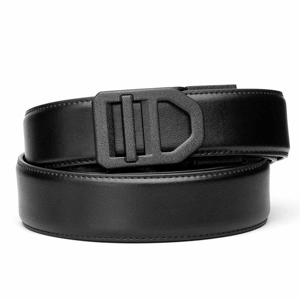 X SERIES BUCKLE | BLACK LEATHER GUN BELT 1.5