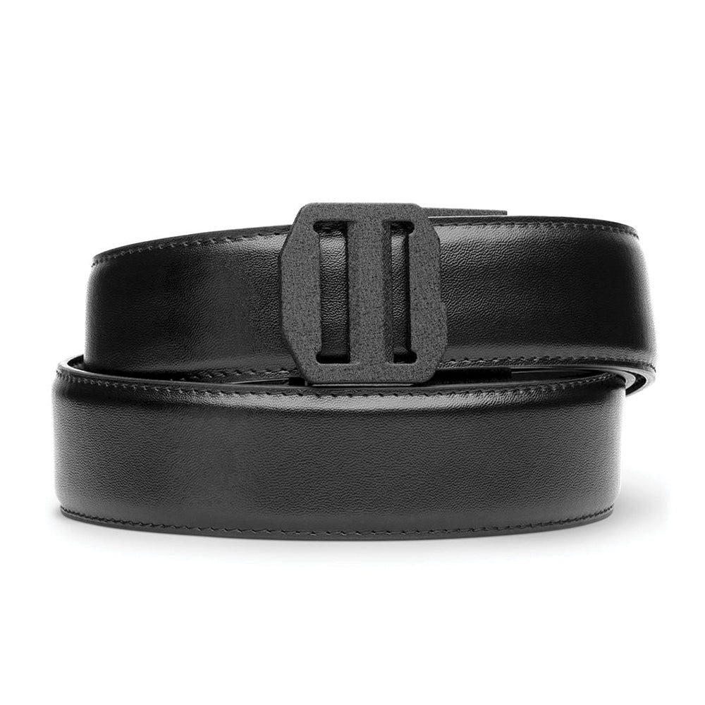 X SERIES BUCKLE | BLACK LEATHER GUN BELT 1.5