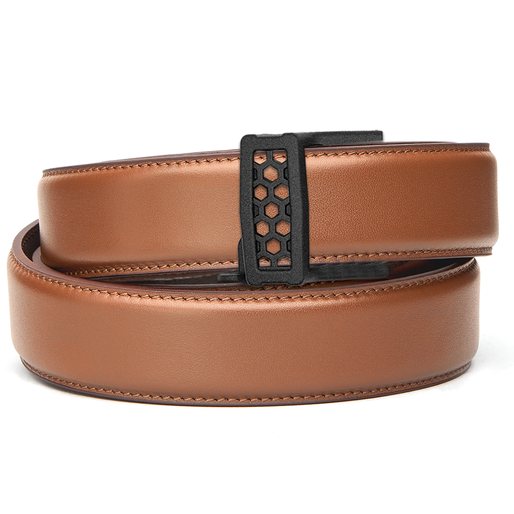 X SERIES BUCKLE  | TAN LEATHER GUN BELT 1.5