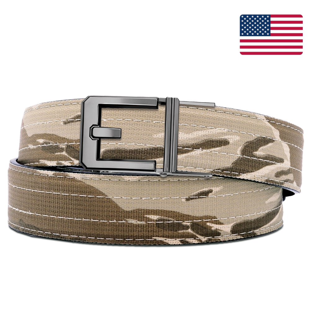 X SERIES BUCKLE | DESERT TIGER STRIPE TACTICAL NYLON GUN BELT 1.5