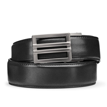 X SERIES BUCKLE  | BLACK LEATHER GUN BELT 1.5