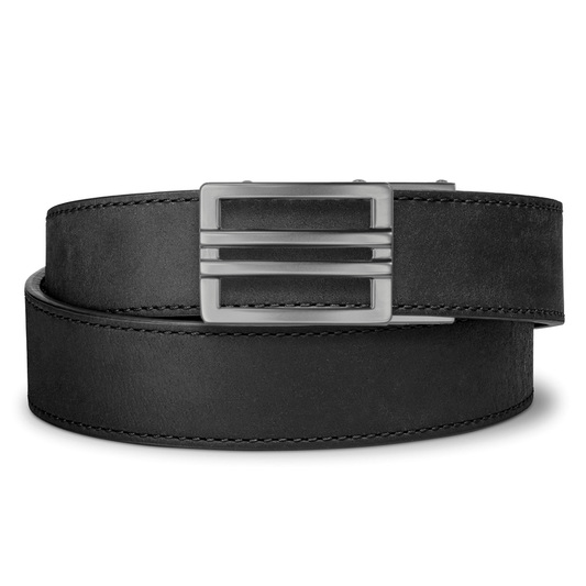 X SERIES BUCKLE  | BLACK BUFFALO LEATHER GUN BELT 1.5