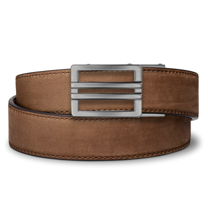 X SERIES BUCKLE  | BROWN BUFFALO LEATHER GUN BELT 1.5