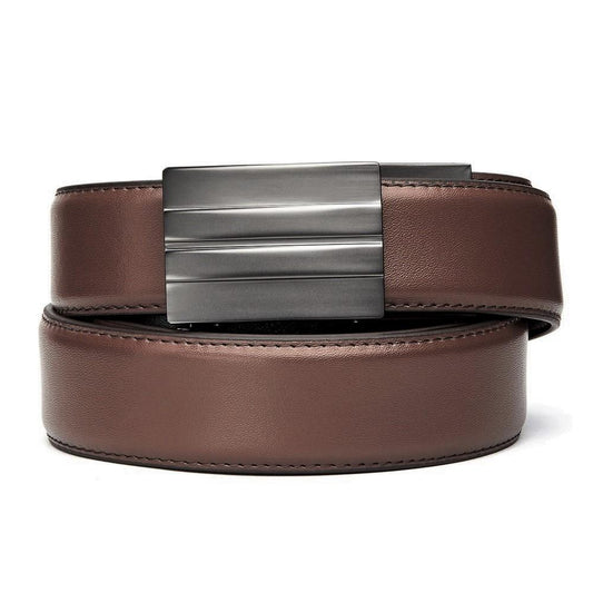 X SERIES BUCKLE  | BROWN LEATHER GUN BELT 1.5