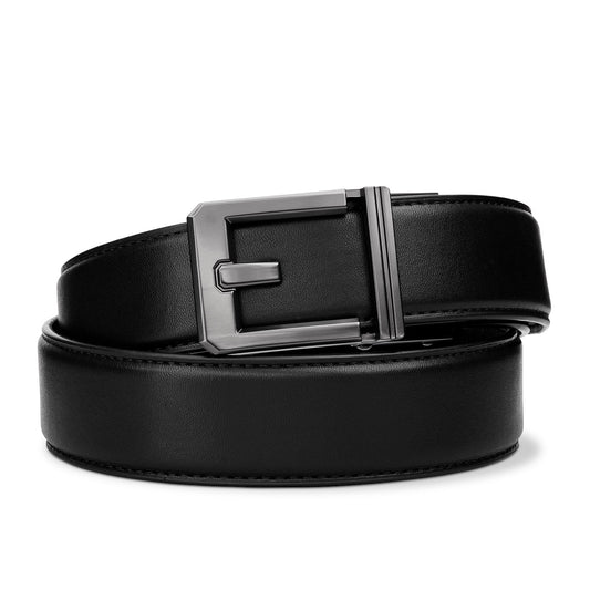 X SERIES BUCKLE  | BLACK LEATHER GUN BELT 1.5