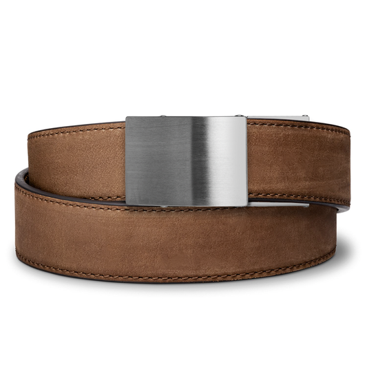 X SERIES BUCKLE  | BROWN BUFFALO LEATHER GUN BELT 1.5