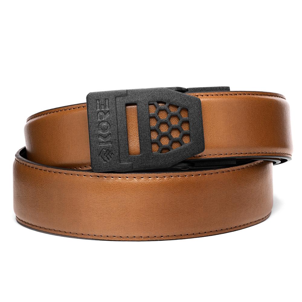X SERIES BUCKLE  | TAN LEATHER GUN BELT 1.5