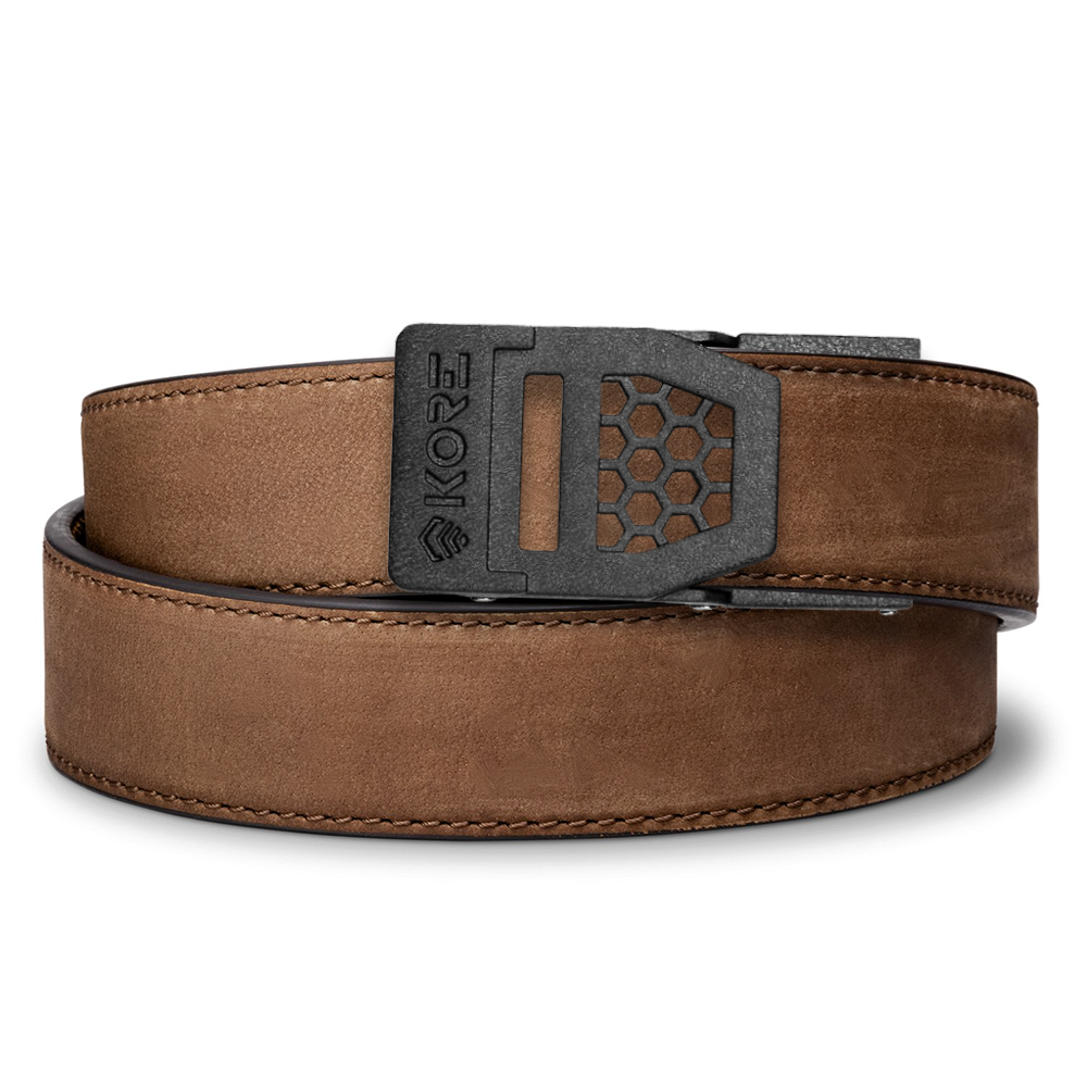 X SERIES BUCKLE  | BROWN BUFFALO LEATHER GUN BELT 1.5