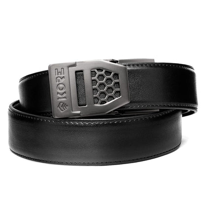 X SERIES BUCKLE  | BLACK LEATHER GUN BELT 1.5