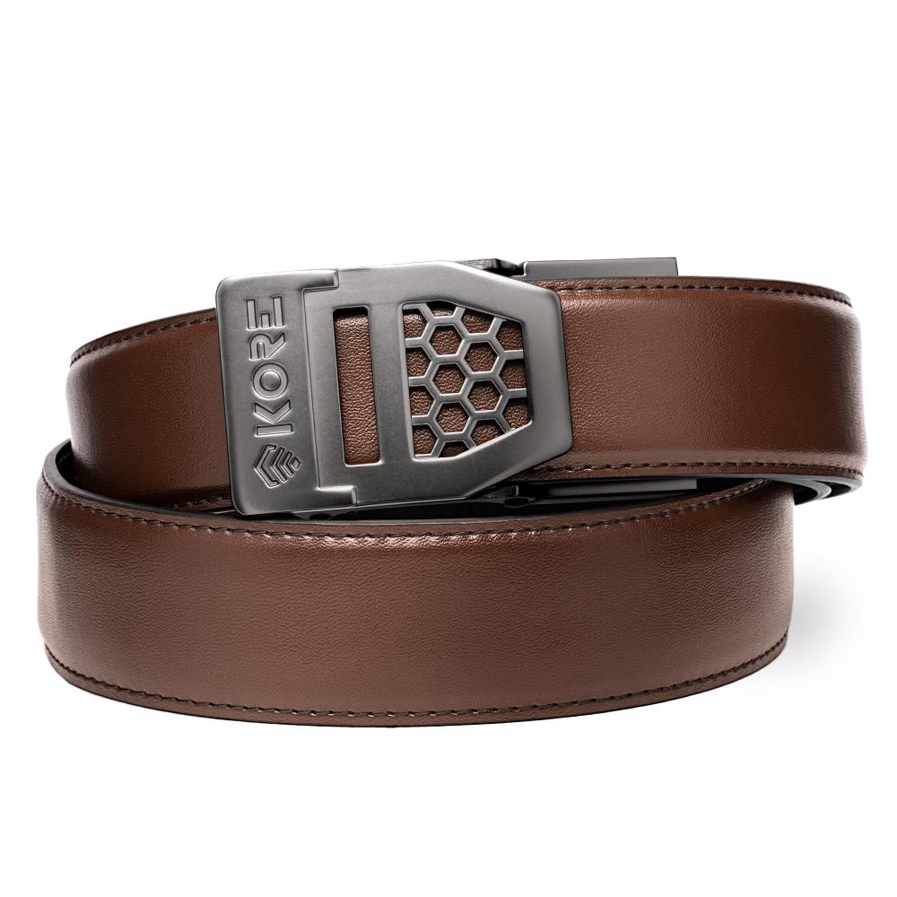 X SERIES BUCKLE  | BROWN LEATHER GUN BELT 1.5