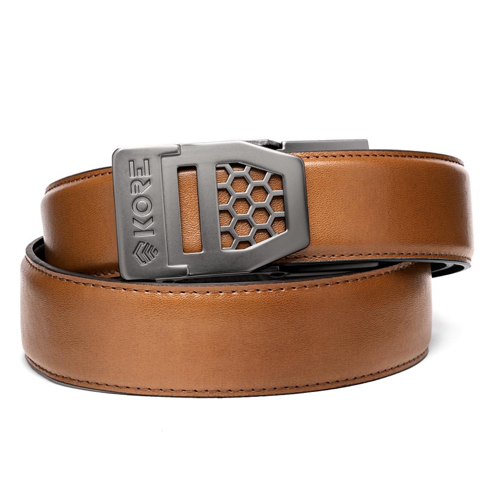 X SERIES BUCKLE  | TAN LEATHER GUN BELT 1.5