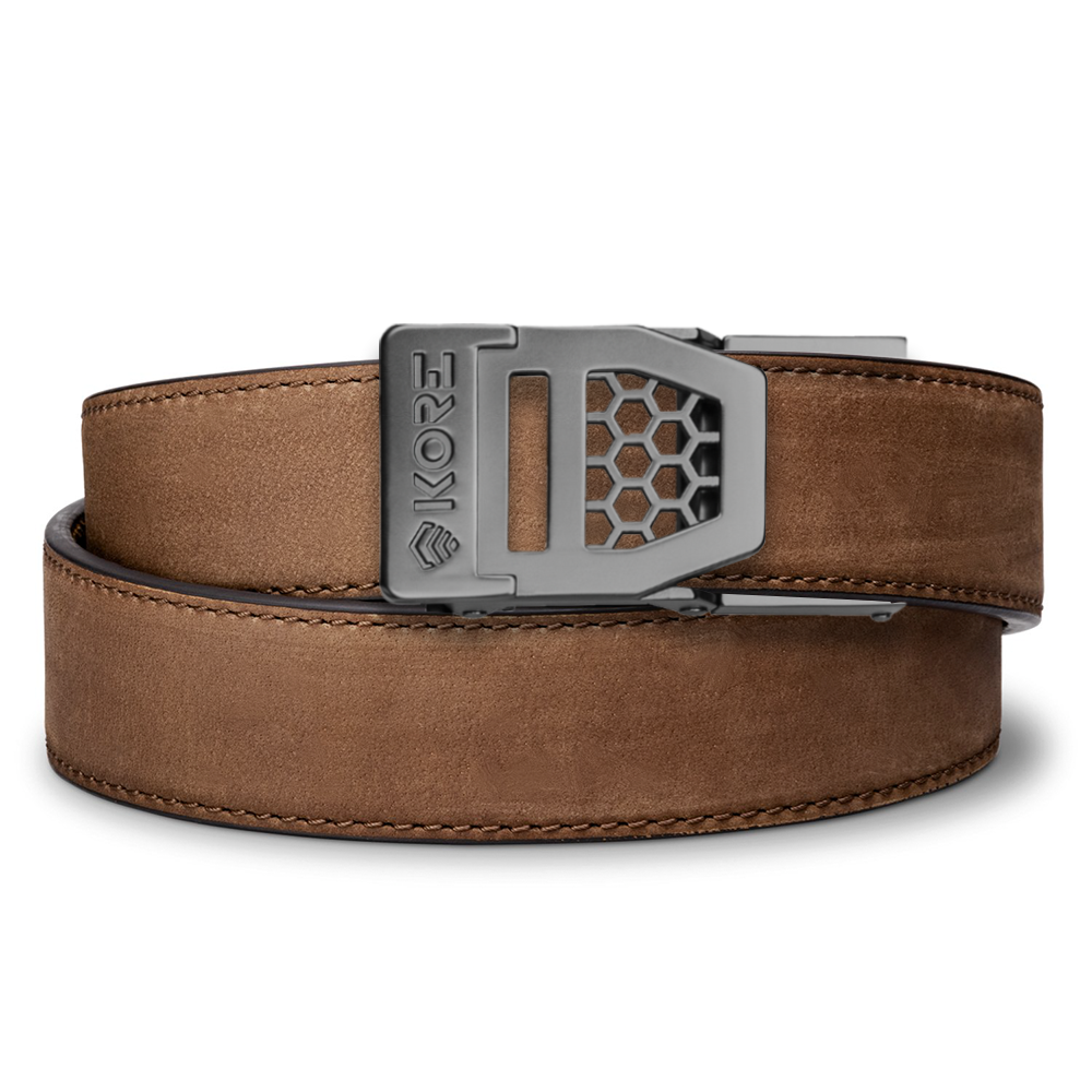 X SERIES BUCKLE  | BROWN BUFFALO LEATHER GUN BELT 1.5